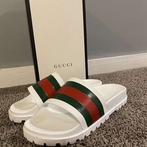 Gucci web slide sandal